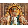 Diamond Painting Egyptische Goden Koningin Met Luipaarden