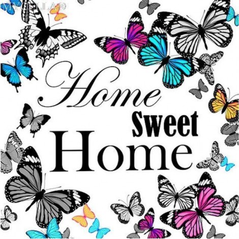 Diamond Painting Home Sweet Home Vlinders