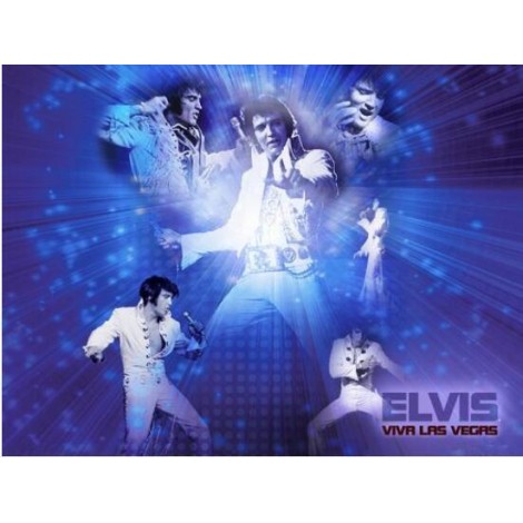 Diamond Painting Elvis Presley in een wit pak
